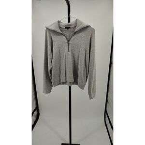 Quince Women SuperSoft Fleece Half Zip Gray Outerwear L